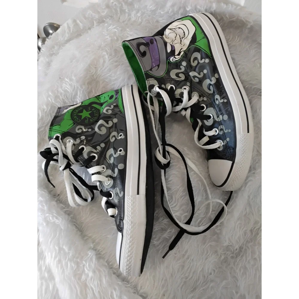Converse All‎ Star DC Comics The Riddler High Top Sneakers Shoes Black Green - Picture 10 of 11